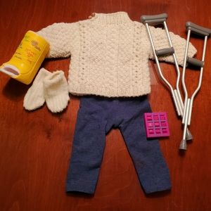 RETIRED original American Girl Truly Me Ski Lodge Outfit and Crutches Set